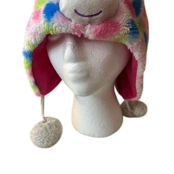 Colorful Unicorn Plush Hat With Pom Poms & Horn - Picture 7 of 7